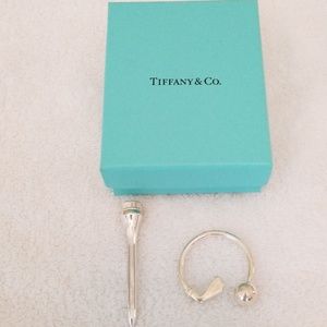 Tiffany silver Golf Tee and Golf Club Keychain